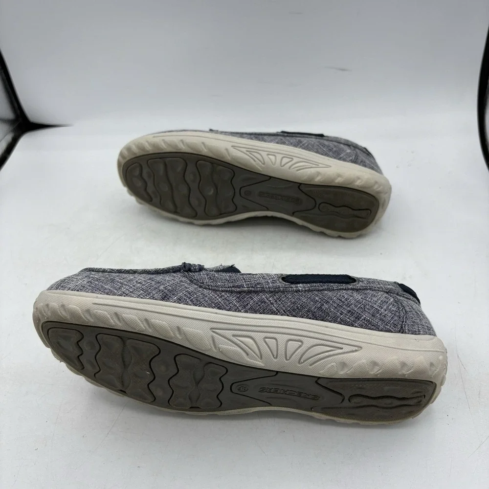 Skechers Boat Shoes Womens Size 6 Reggae Fest Goodnight Navy Blue Gray Slip On
